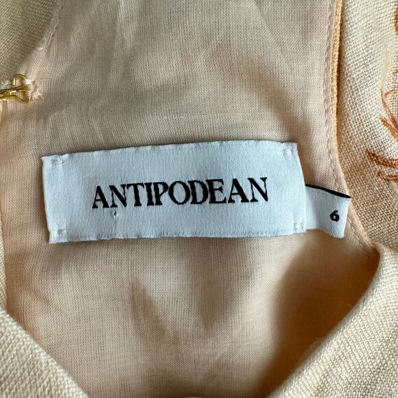 Antipodean Gaia T Back Mini Dress Sleeveless Linen Size AU 6 / US 2 - Picture 12 of 13